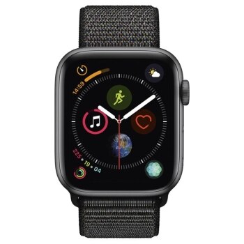 Apple Watch SE 44mm - Cinza, Pulseira Preta, Oferta