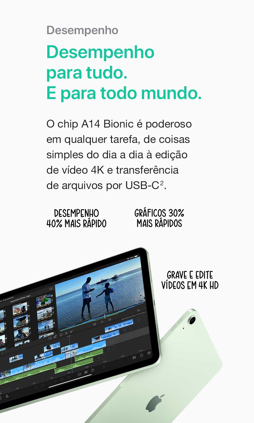Apple iPad Air 4 Retina 10.9, 256GB, WiFi, Verde (4.ª